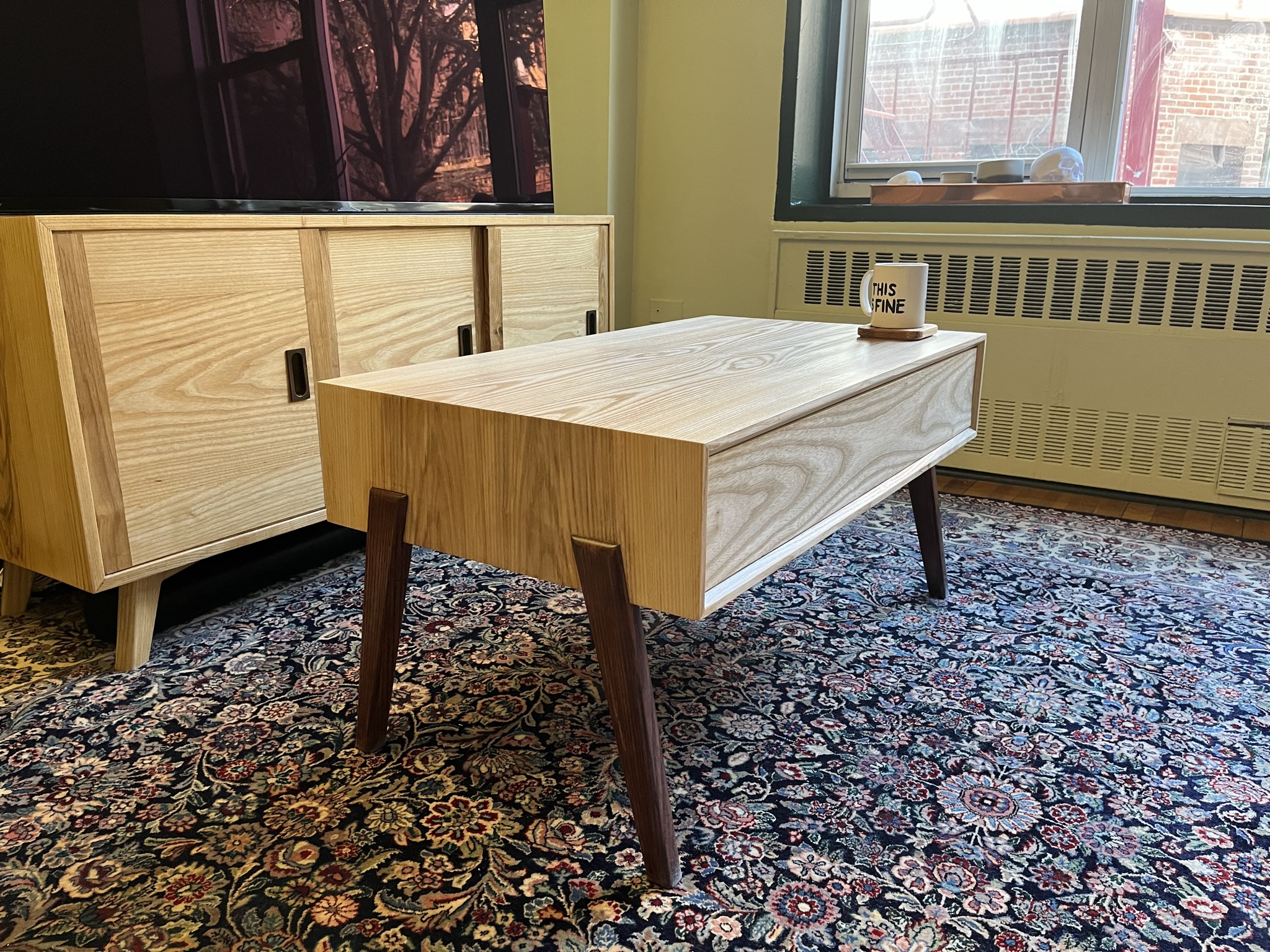 Coffee table made of ash